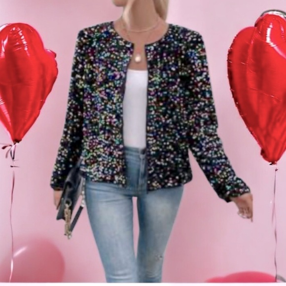 SHEIN Multicolor Sequin Jacket New in Packaging - Picture 1 of 7